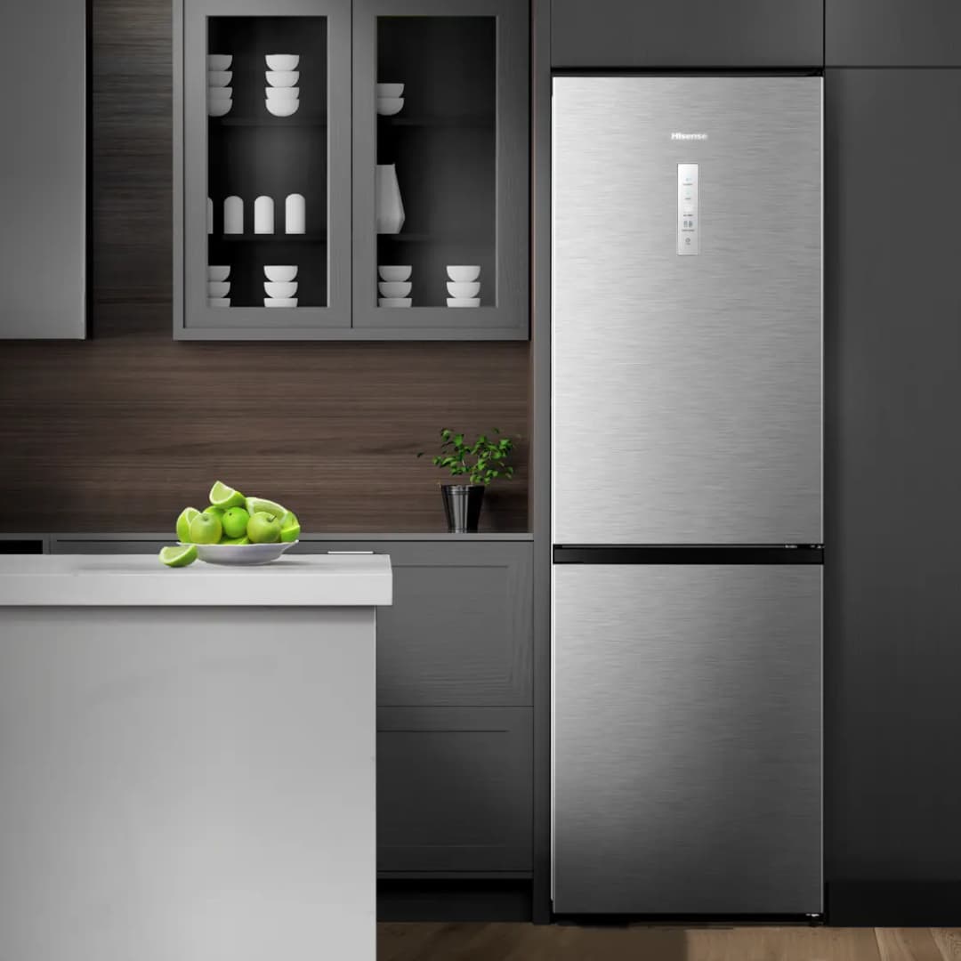 Hisense kitchen scene featuring a large fridge