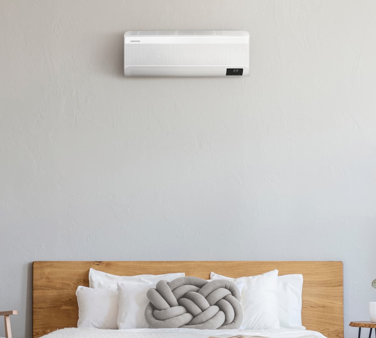 Samsung WindFree air conditioner in a modern bedroom