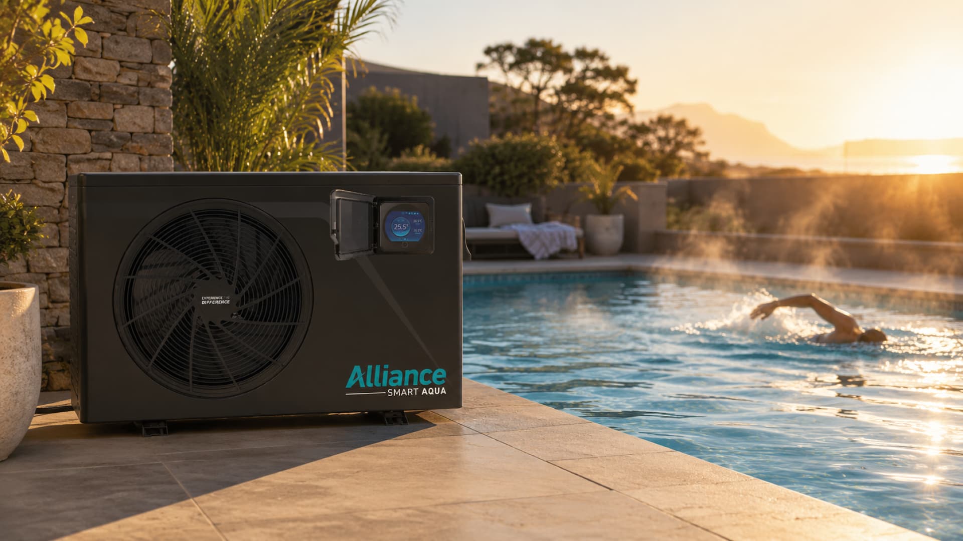 Alliance pool heat pump installed for a South African swimming pool