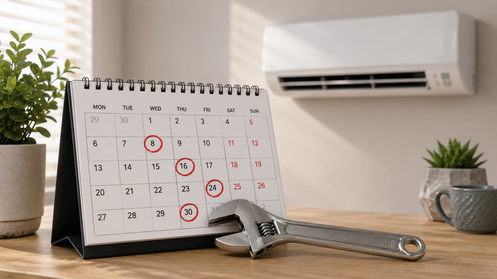 Technician servicing a wall-split air conditioner in a South African home