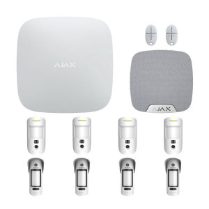 Ajax Hub 2 Plus Indoor & Outdoor Alarm Starter Kit - Eight Camera Passives (Wi-Fi & LTE)