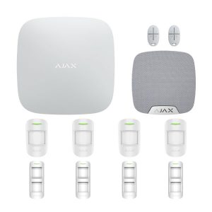 Ajax Hub 2 Plus Indoor & Outdoor Alarm Starter Kit - Eight Motion Passives (Wi-Fi & LTE)