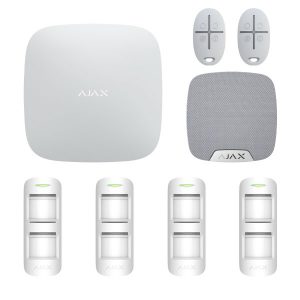 Ajax Hub 2 Plus Outdoor Alarm Starter Kit - Four Motion Passives (Wi-Fi & LTE)