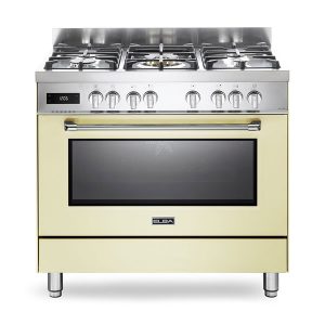 Elba Excellence 90cm 5 Burner Gas Cooker With Electric Oven (Cream) - 01/9S4EX937NC