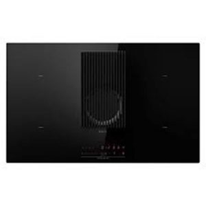 Elica 90cm 4 Zone Aspiration Hob With Downdraft Extractor (Black Glass & Cast Iron Grid) - 10/NIKOLATESLA PRIME