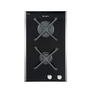 Elba 30cm 2 Burner Gas On Glass Hob (Black) - 02/Ee36-200bkd