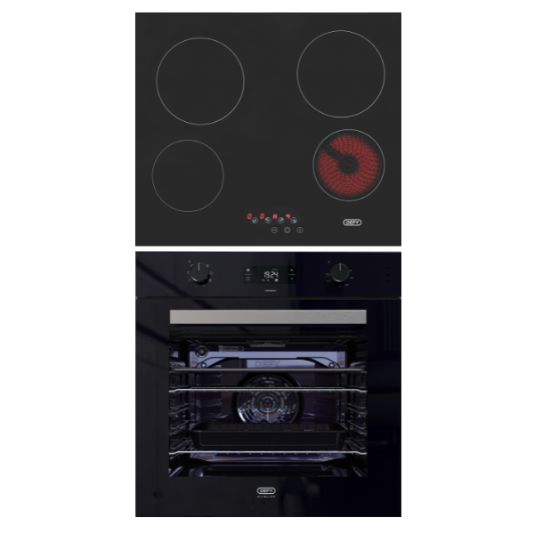 Defy 60cm Built-In Electric Hob & Oven Cooking Set - Black DCB896E