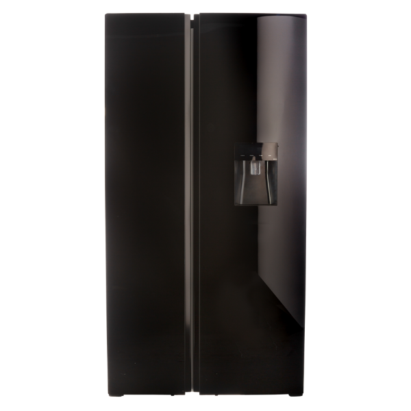 Defy 496L Side By Side Freestanding Fridge/Freezer - Black Glass DFF456