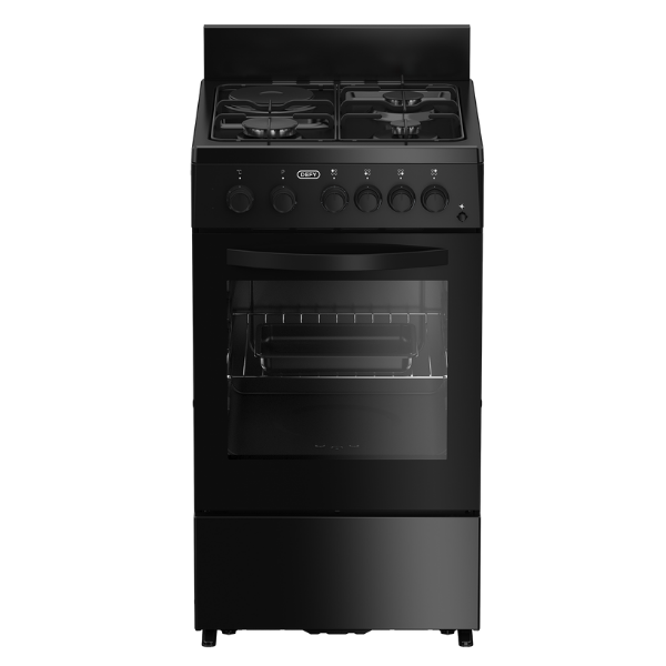 Defy 50cm Freestanding Electric Cooker With Gas Hob - Black DGS578