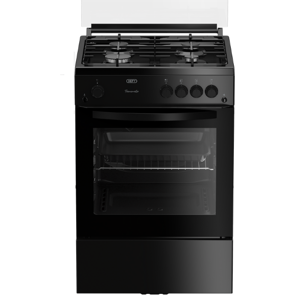 Defy 60cm Freestanding Electric Cooker With Gas Hob - Black DGS670