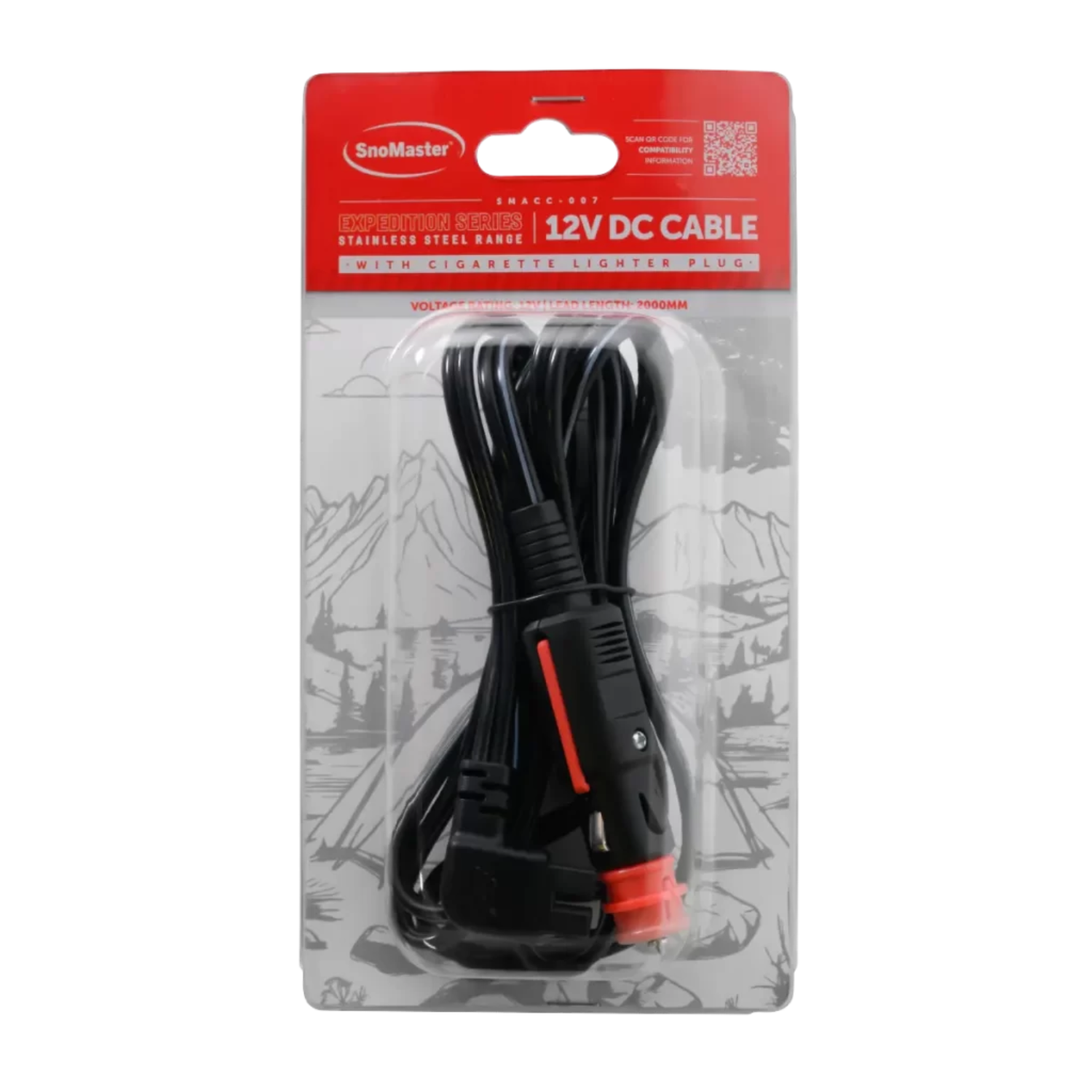 SnoMaster 12V DC Cable with Cigarette Lighter Plug (Expedition Series) – SMACC-007