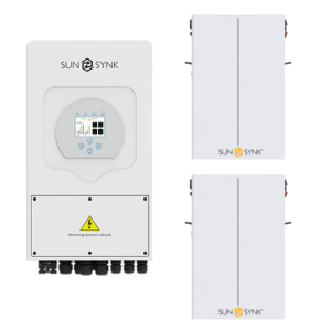 SUNSYNK 8kW Inverter & Battery Combo Deal – 1 X SUNSYNK 8kW Inverter & 2 X 5.12kW 100Ah LiFePo4 Lithium Ion Batteries