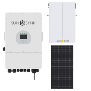 Sunsynk 12kW Solar, Inverter & Battery Combo Deal – 1 X Sunsynk 12kW Inverter, 4 X 5kW Sunsynk Lithium Ion Battery & 14 X Tier 1 solar panels